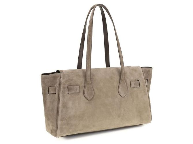 Brunello Cucinelli Borsa a tracolla Bos Taurus in pelle di vitello beige - vista 3