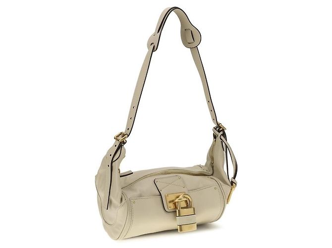 Chloé Bolso de hombro Bos Taurus en piel de becerro beige - vista 2