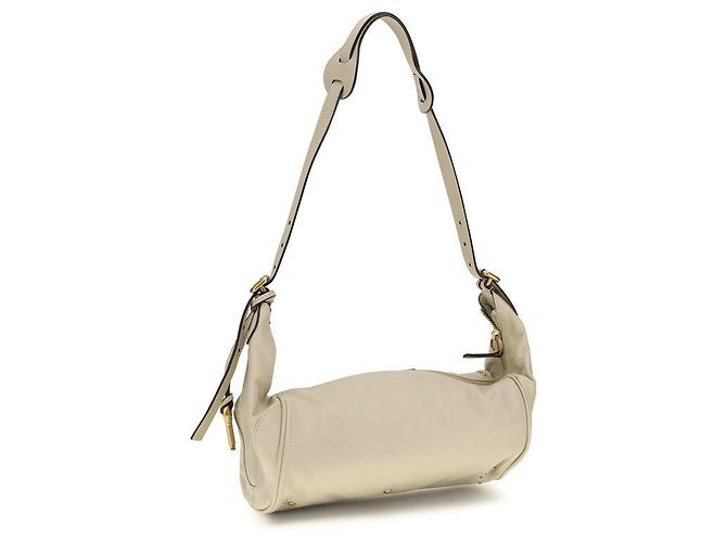 Chloé Bolso de hombro Bos Taurus en piel de becerro beige - vista 3