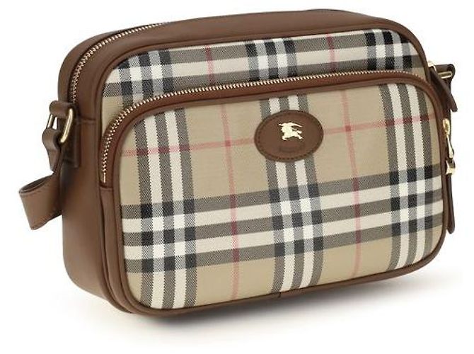 Burberry Borsa a spalla in cotone beige - vista 2