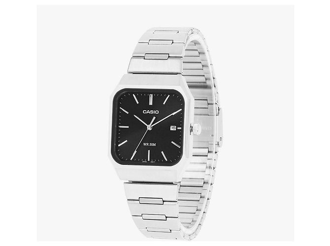 Orologio Casio Quadrato Analogico Argento Metallo - vista 5