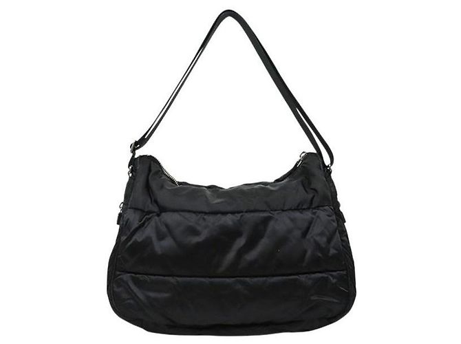 Chanel Borsa a spalla sportiva in nylon nero - vista 3