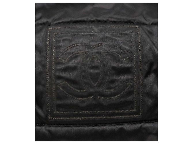 Chanel Borsa a spalla sportiva in nylon nero - vista 8