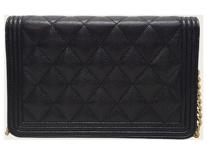 Chanel Borsa a tracolla Boy WOC in pelle caviar nera - vista 5
