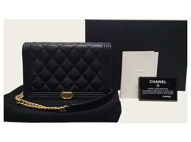 Chanel Borsa a tracolla Boy WOC in pelle caviar nera - vista 7