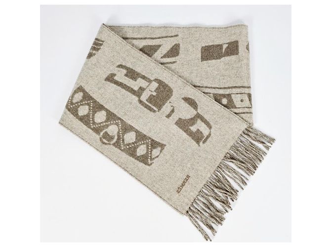 Hermès Sciarpa in cashmere beige - vista 10
