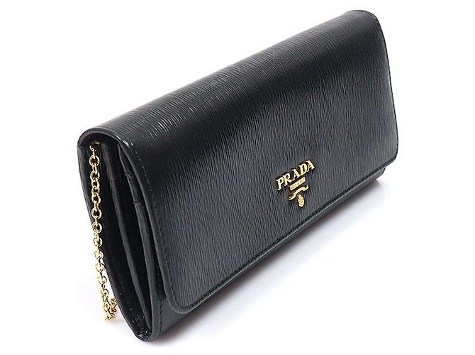 Prada Black Vitello Move Lettering Langbeutel - Ansicht 3