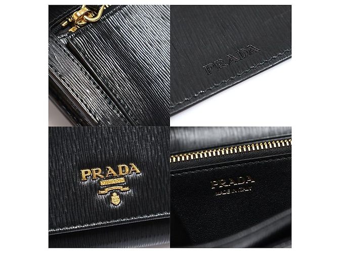 Prada Black Vitello Move Lettering Langbeutel - Ansicht 7
