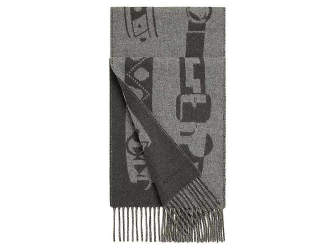 Hermès Sciarpa in cashmere Graphite - vista 2
