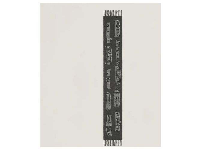 Hermès Sciarpa in cashmere Graphite - vista 5