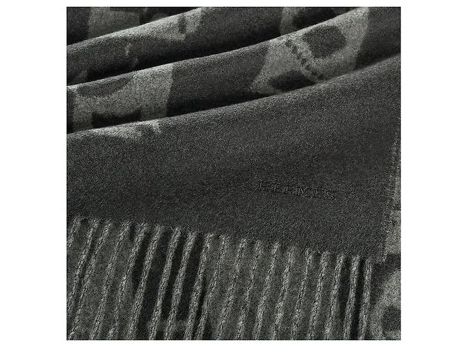 Hermès Sciarpa in cashmere Graphite - vista 7