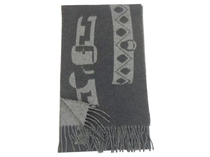 Hermès Sciarpa in cashmere Graphite - vista 8