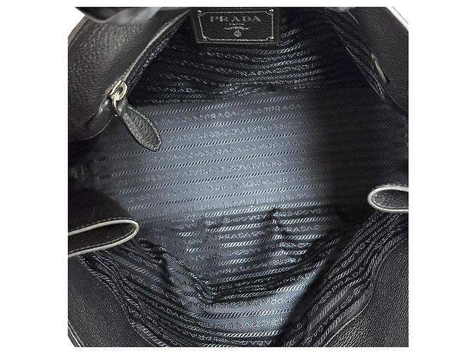Prada Borsa a tracolla Vitelho Phoenix con zip laterale Nero - vista 10