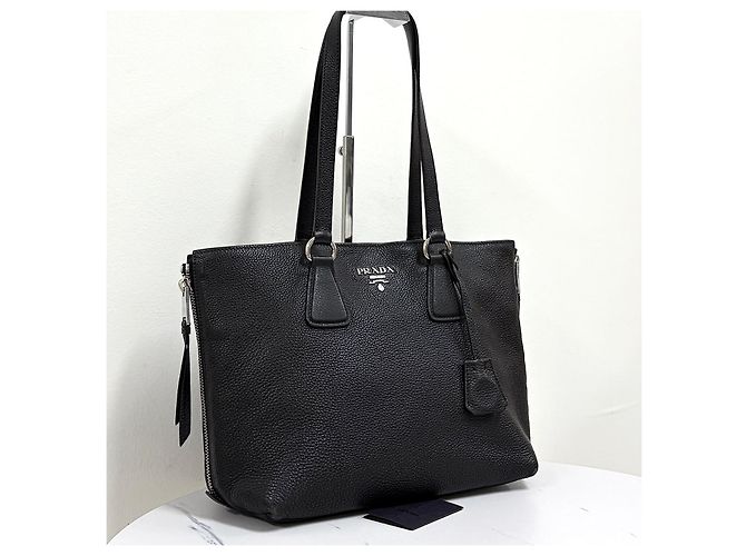 Prada Borsa a tracolla Vitelho Phoenix con zip laterale Nero - vista 3