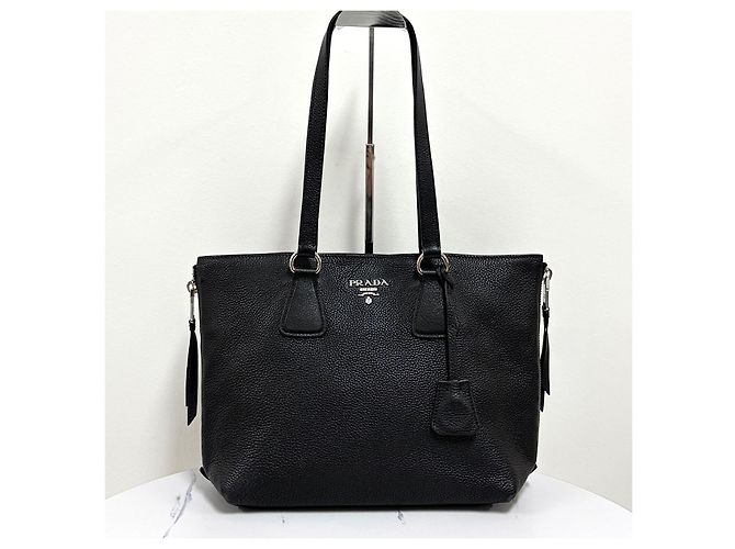 Prada Borsa a tracolla Vitelho Phoenix con zip laterale Nero - vista 5