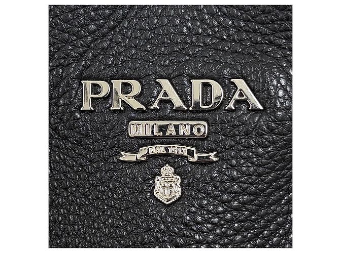 Prada Borsa a tracolla Vitelho Phoenix con zip laterale Nero - vista 6