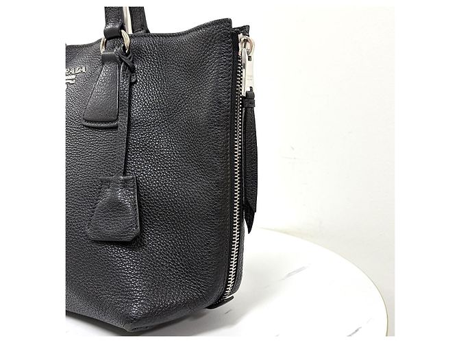 Prada Borsa a tracolla Vitelho Phoenix con zip laterale Nero - vista 7