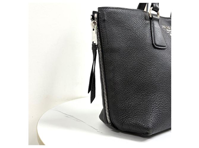 Prada Borsa a tracolla Vitelho Phoenix con zip laterale Nero - vista 8