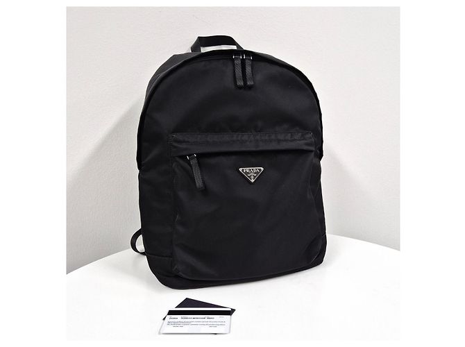 Prada Nylon Triangle Logo Backpack Black - view 3