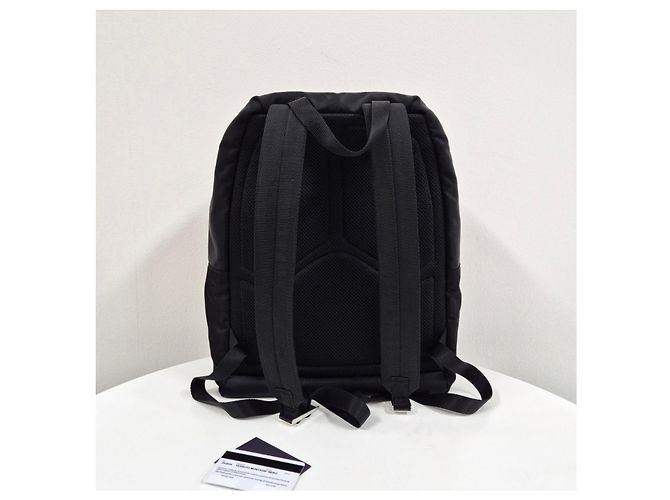 Prada Nylon Triangle Logo Backpack Black - view 4