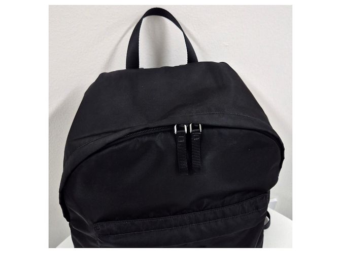 Prada Nylon Triangle Logo Backpack Black - view 5
