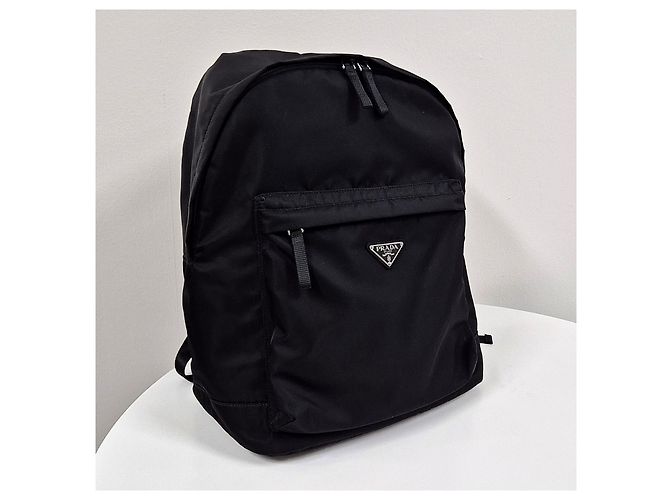Prada Nylon Triangle Logo Backpack Black - view 8