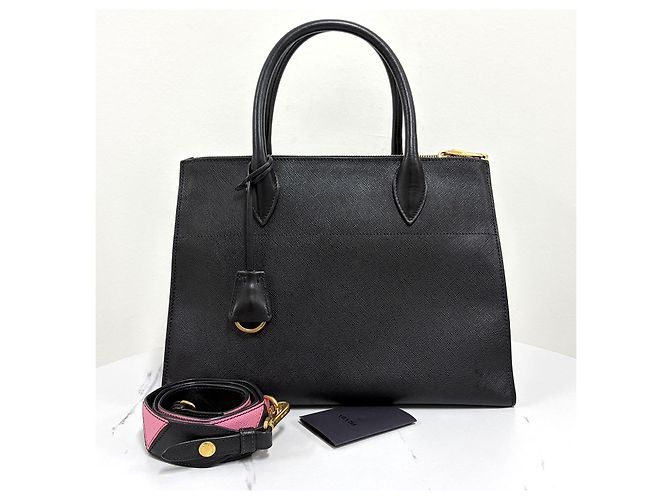 Prada Borsa Tote Saffiano Paradigm City Borsa a Tracolla Black - vista 4
