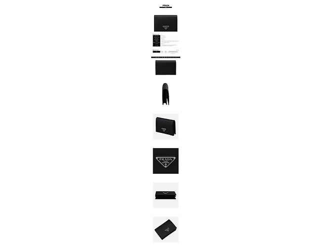 Prada Saffiano Triangle Logo Geldbörse Black Silver QHH - Ansicht 2