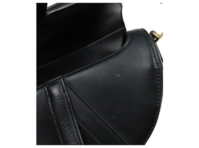 Dior Mini Saddle Bag aus schwarzem Leder - Ansicht 10