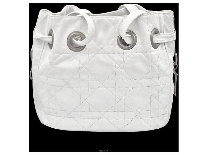 Borsa a tracolla trapuntata Dior bianca - vista 2