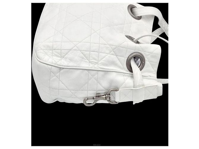 Borsa a tracolla trapuntata Dior bianca - vista 5