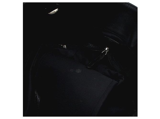 Chanel Borsa Shopper Biarritz MM in pelle e tessuto nera - vista 6