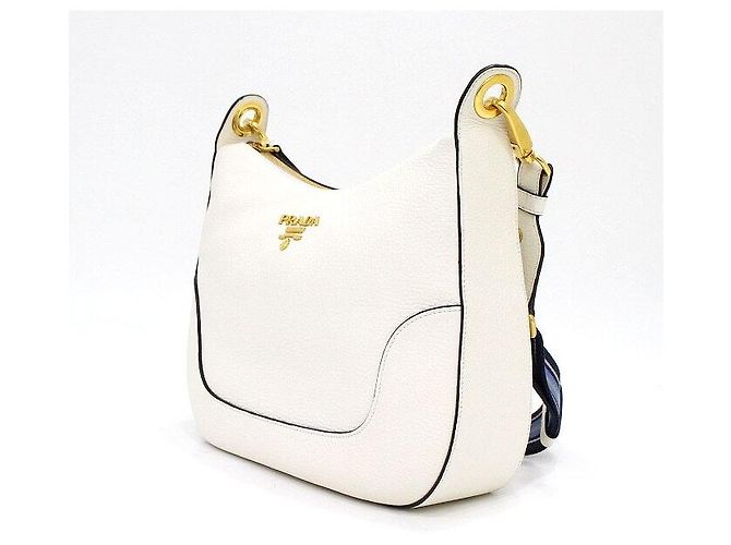Prada Borsa a Tracolla Hobo con Logo Dorato - vista 2
