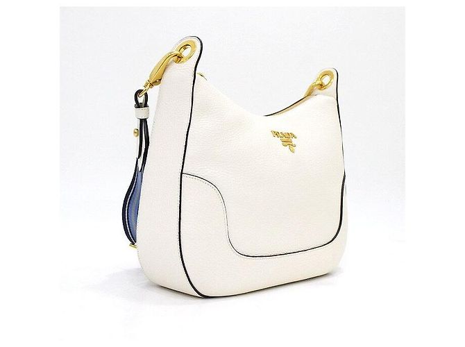 Prada Borsa a Tracolla Hobo con Logo Dorato - vista 3