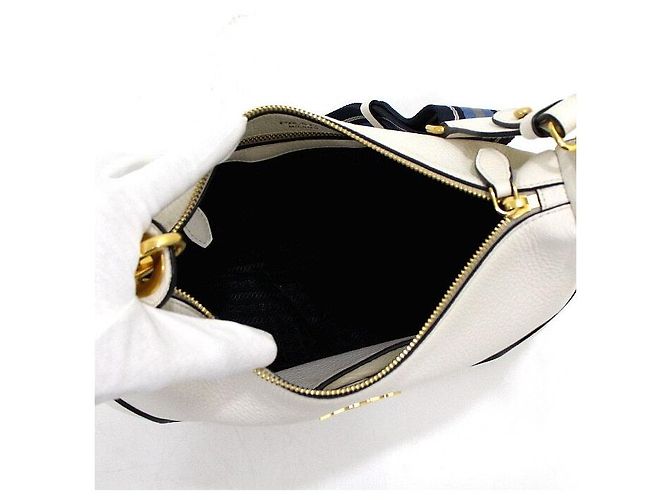 Prada Borsa a Tracolla Hobo con Logo Dorato - vista 5