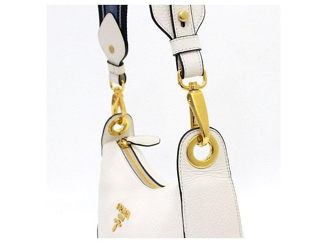 Prada Borsa a Tracolla Hobo con Logo Dorato - vista 9