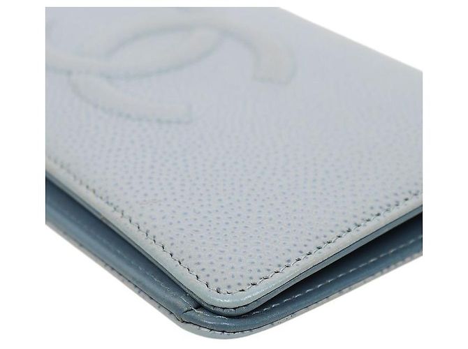 Chanel Portafoglio lungo in caviar blu - vista 5