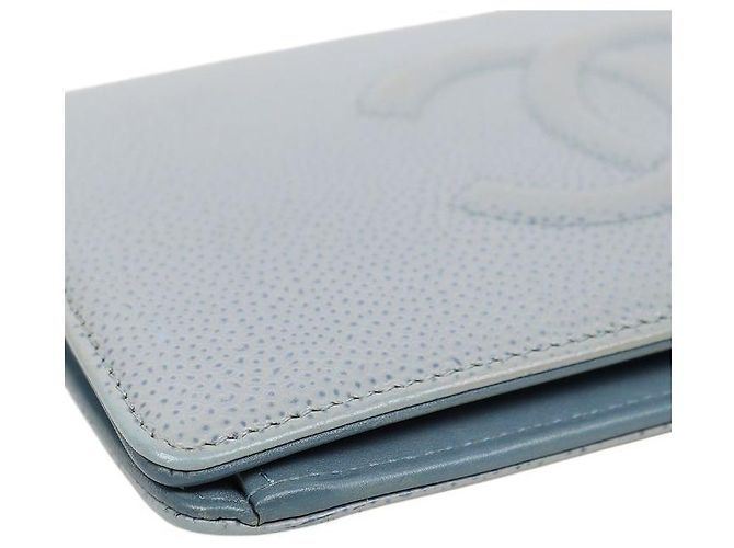 Chanel Portafoglio lungo in caviar blu - vista 6