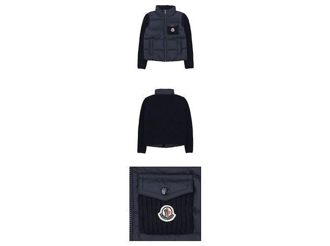 Moncler Kinder-Cardigan-Jacke mit Zipverschluss, gesteppt, Wollmischung (Navy) - Ansicht 3