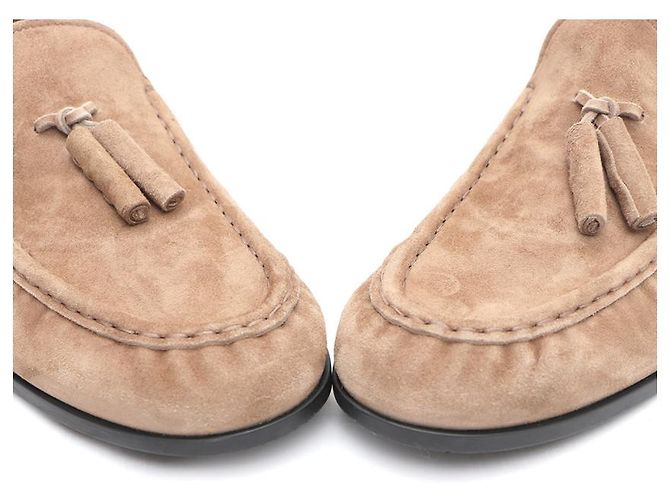 Mocassini Tod's in camoscio con nappe marroni - vista 13