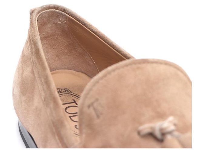 Mocassini Tod's in camoscio con nappe marroni - vista 14
