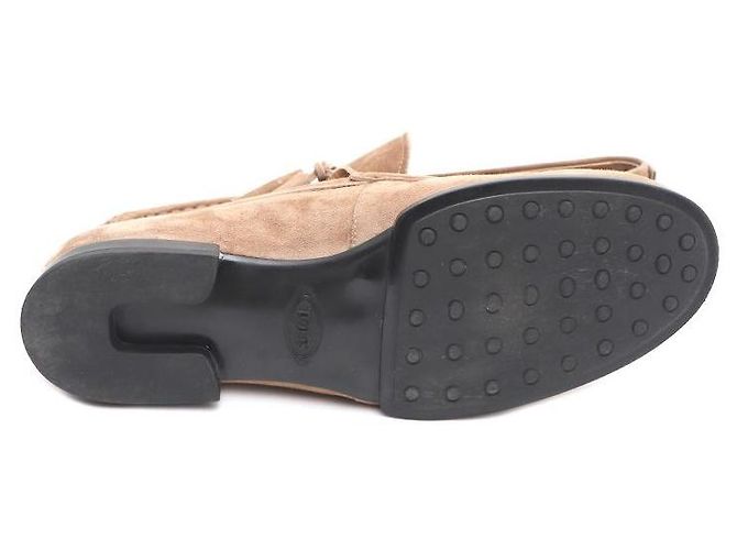 Mocassini Tod's in camoscio con nappe marroni - vista 5