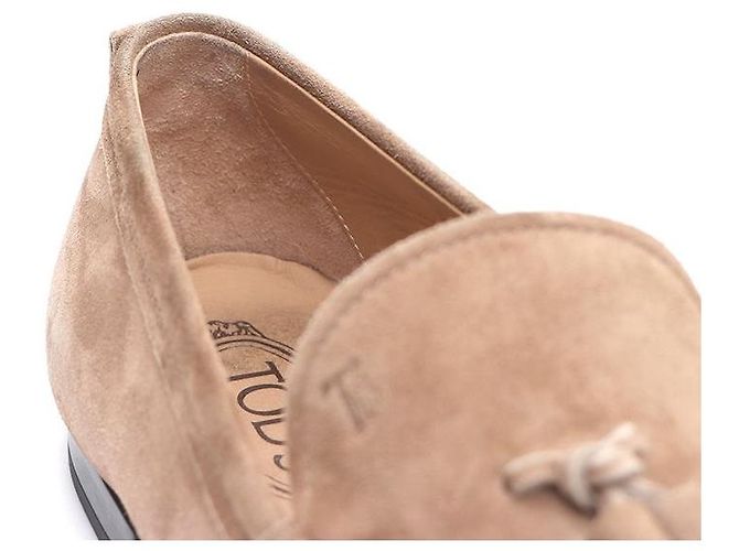 Mocassini Tod's in camoscio con nappe marroni - vista 7