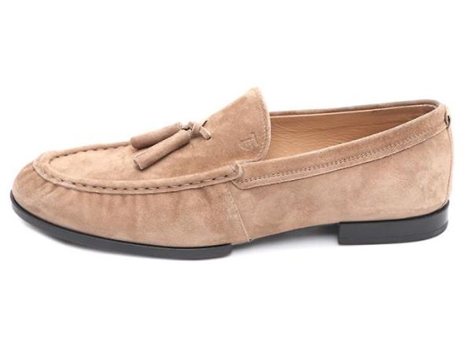 Mocassini Tod's in camoscio con nappe marroni - vista 8