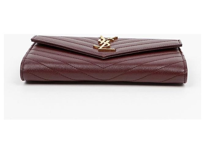 Autre Marque Burgundy Grande Monogram Embossed Flap Wallet Size - Ansicht 6