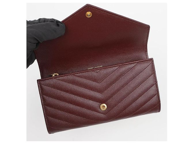 Autre Marque Burgundy Grande Monogram Embossed Flap Wallet Size - Ansicht 9