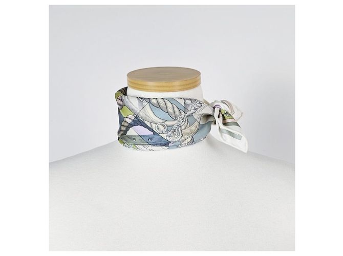 Hermès Sciarpa di seta da donna Blanc Ver Amande Rose - vista 12