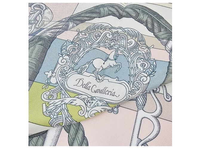 Hermès Sciarpa di seta da donna Blanc Ver Amande Rose - vista 9