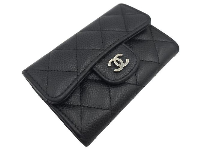 Chanel Tarjetero Classic Caviar Flap Black Collection Wallet - vista 7