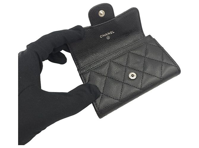 Chanel Tarjetero Classic Caviar Flap Black Collection Wallet - vista 8